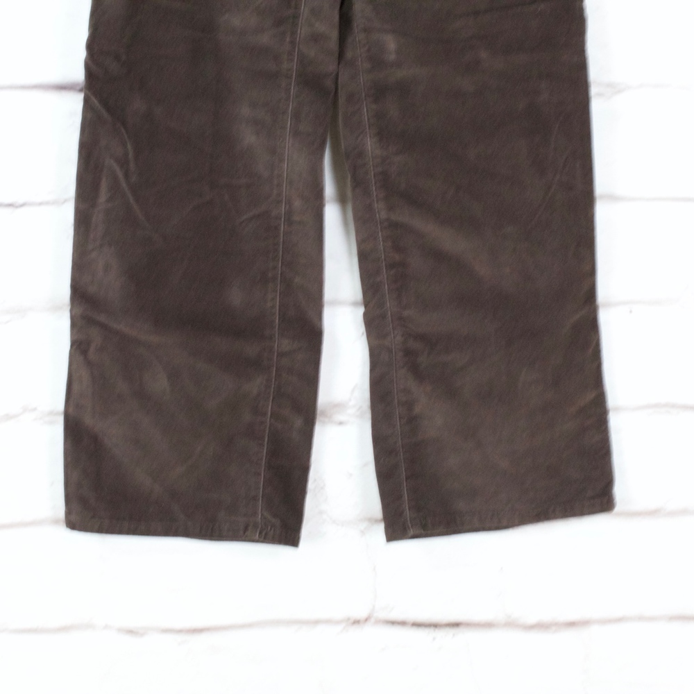 LL Bean Brown Velvet Cotton Blend Wide Leg Straight Pants Size 10 - Picture 3 of 8